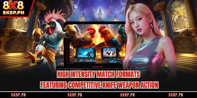 High intensity match formats featuring competitive knife weapon action